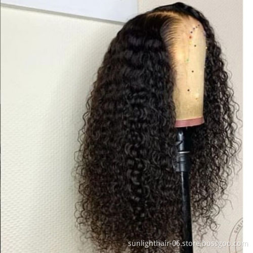 Sunlight 10a real Brazilian hair 13x4 Transparent Lace Front Wig For Black Woman Pre Plucked body wave human hair wig